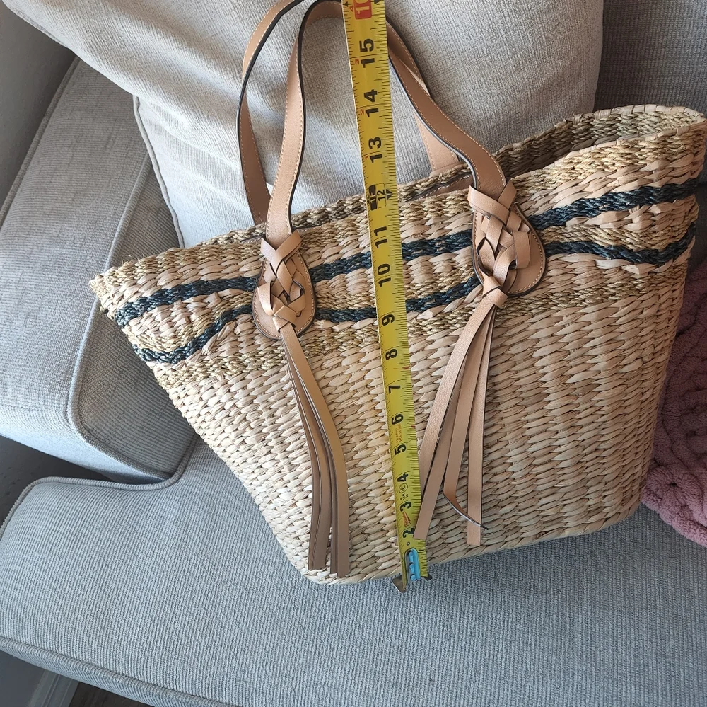 Ulla Johnson Tan and Black Woven Tote - Picture 2 of 11